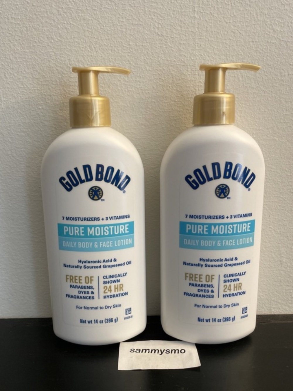 Gold Bond Pure Moisture Daily Body & Face Lotion Hyaluronic 14 oz., x2
